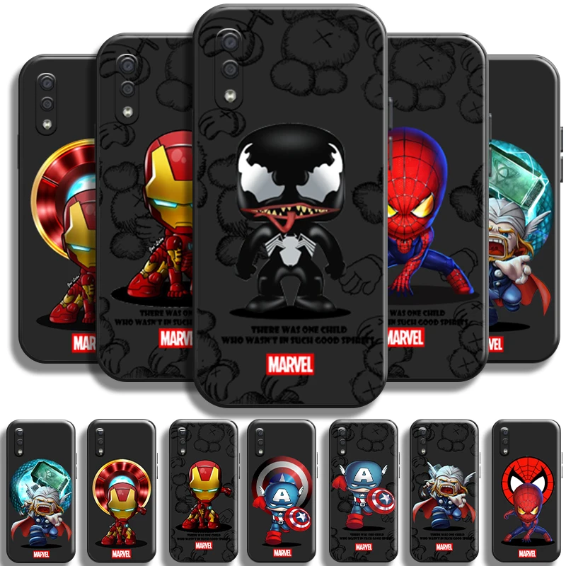 

Marvel Cartoon Avengers For Samsung Galaxy A01 A01 Core Phone Case Soft Liquid Silicon Cases Full Protection Funda Black