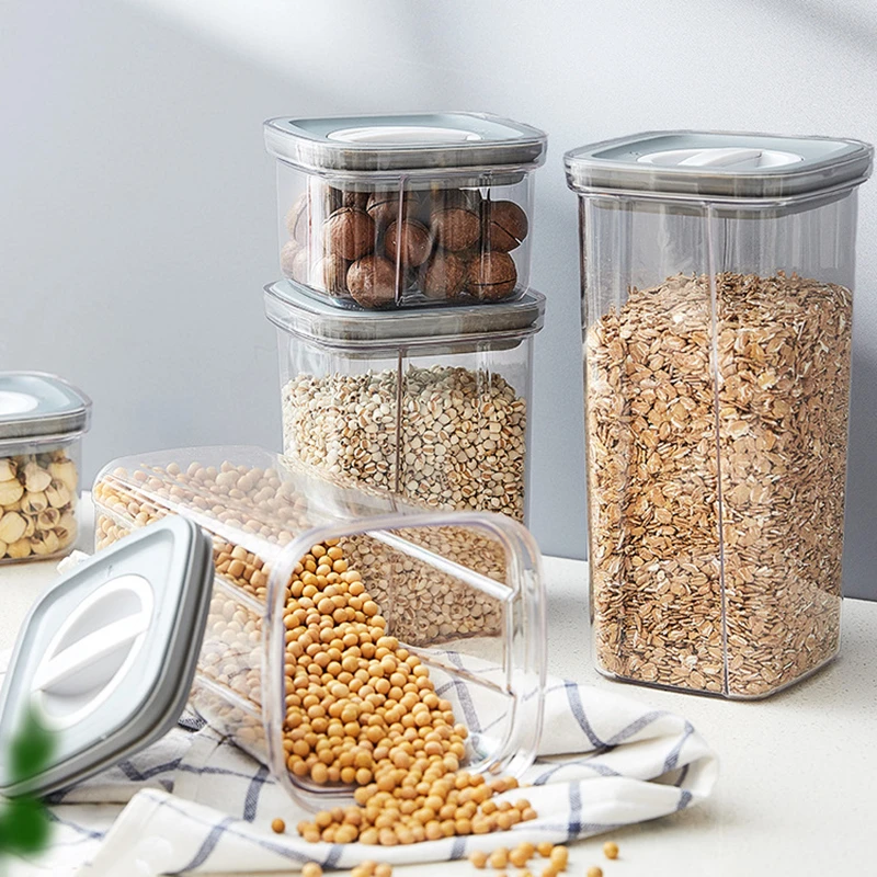 Sealed Spices Cereal Jars Kitchen Plastic Storage Container Condiments Rice Dispenser Transparent Food Candy Preservation Box 
Sealed Spices Cereal Jars Kitchen Plastic Storage Container Condiments Rice Dispenser Transparent Food Candy Preservation Box