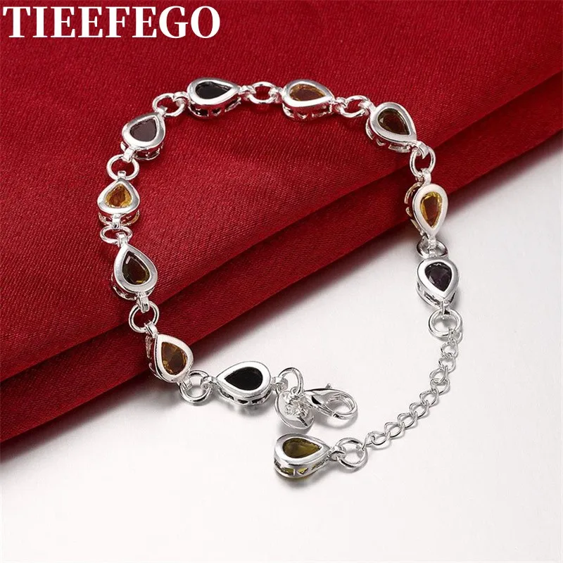 TIEEFEGO 925 Sterling Silver Noble Charm Bracelets Zircon Chain Crystal Jewelry Fashion For Women Wedding Lady Cute
TIEEFEGO 925 Sterling Silver Noble Charm Bracelets Zircon Chain Crystal Jewelry Fashion For Women Wedding Lady Cute