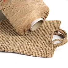 200Meter Organic Raffia Paper Yarn Crochet Brown Ribbon Knit Sun Hat Bag Craft DIY Decoration Wrap Packing Rope Freeshipping