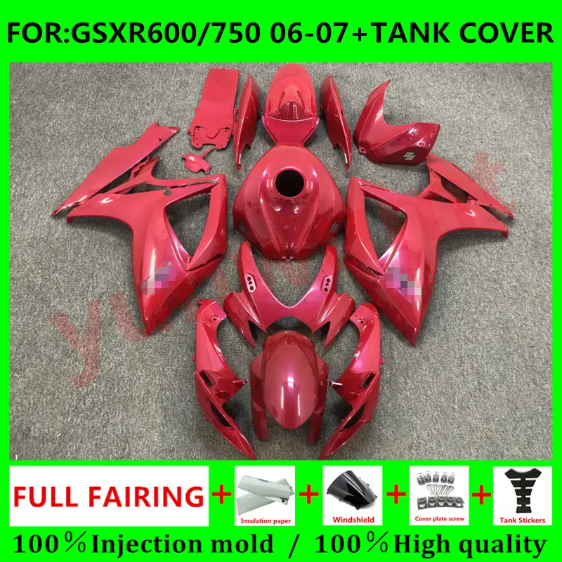 Motorcycle GSX-R750 2006 - 2007 K6 Fairing + Tank Cover GSXR 600 06-07 Bodywork for Suzuki GSXR600 06 07 full Fairings set pink 
Motorcycle GSX-R750 2006 - 2007 K6 Fairing + Tank Cover GSXR 600 06-07 Bodywork for Suzuki GSXR600 06 07 full Fairings set pink