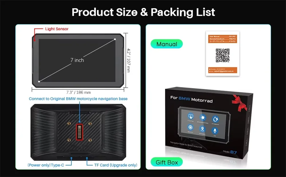 Carplay для bmw XR M1000 R1200GS R1250GS S1000XR R1300GS 7-дюймовый портативный мотоциклетный навигатор CarPlay Android Auto Navigator
Carplay для bmw XR M1000 R1200GS R1250GS S1000XR R1300GS 7-дюймовый портативный мотоциклетный навигатор CarPlay Android Auto Navigator
