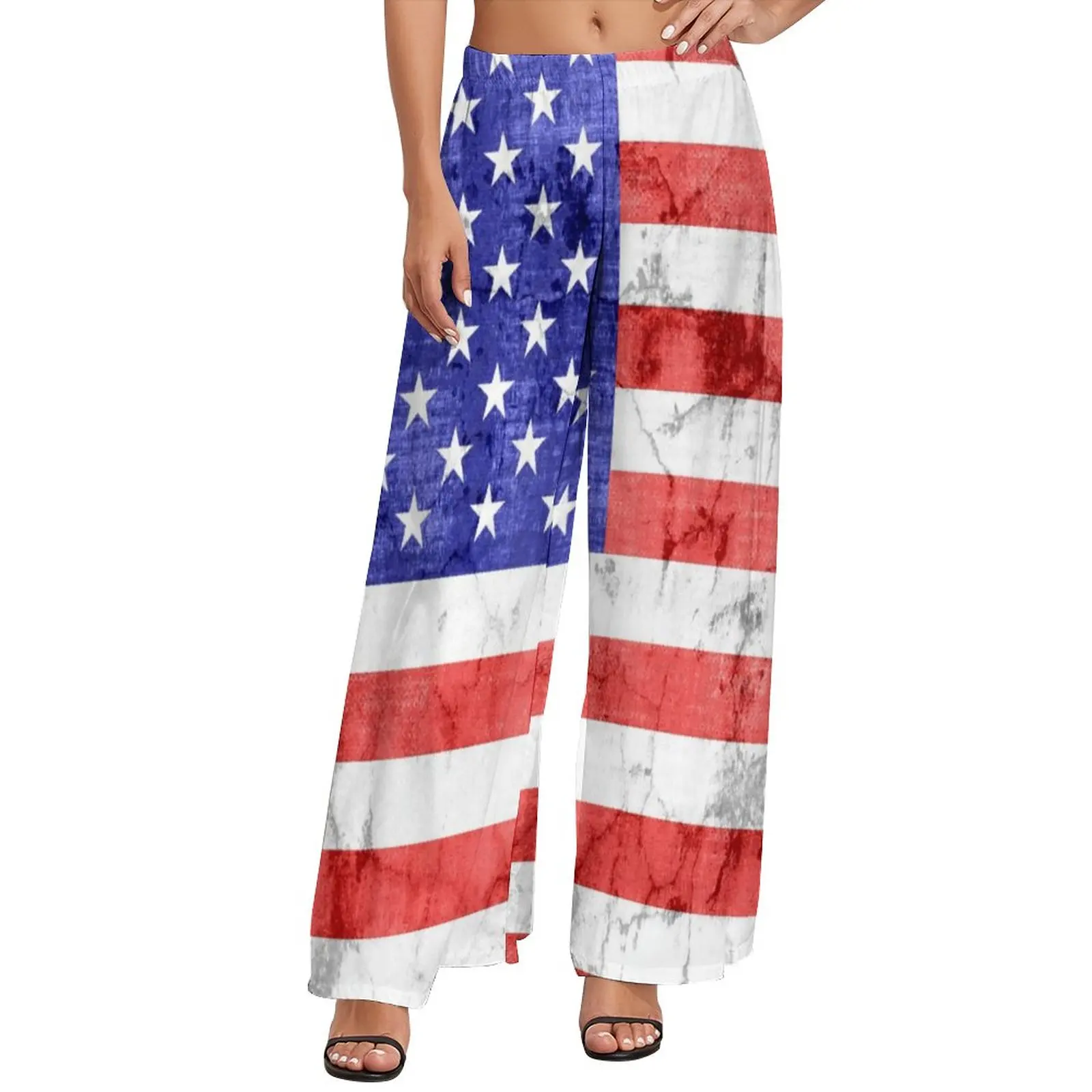 Vintage USA Flag Straight Pants American Blue Stars Print Elegant Wide Leg Pants Female Oversized Aesthetic Pattern Trousers
Vintage USA Flag Straight Pants American Blue Stars Print Elegant Wide Leg Pants Female Oversized Aesthetic Pattern Trousers