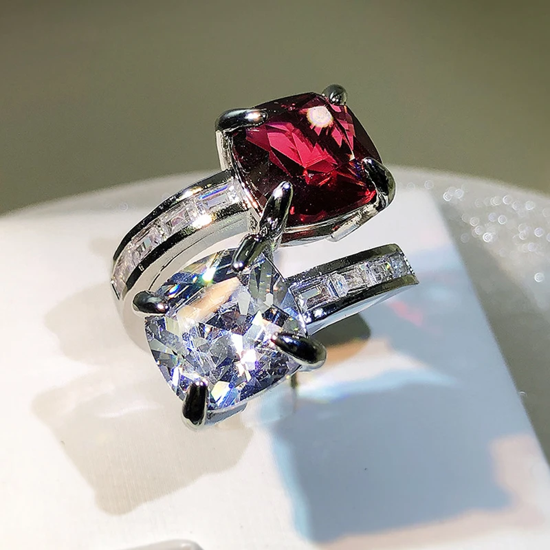 Trendy Square CZ Adjustable Rings Women Double Geometric Zircon Pink Open Finger Ring Proposal Wedding Gift Statement Jewelry
Trendy Square CZ Adjustable Rings Women Double Geometric Zircon Pink Open Finger Ring Proposal Wedding Gift Statement Jewelry
