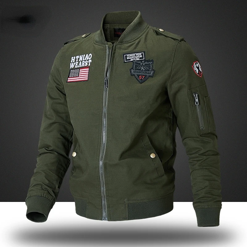 Spring Autumn Cotton Bomber Jacket Men Youth Casual Sport Coat Male Embroidery Military Style Fashion Baseball Blazer Streetwear
Spring Autumn Cotton Bomber Jacket Men Youth Casual Sport Coat Male Embroidery Military Style Fashion Baseball Blazer Streetwear