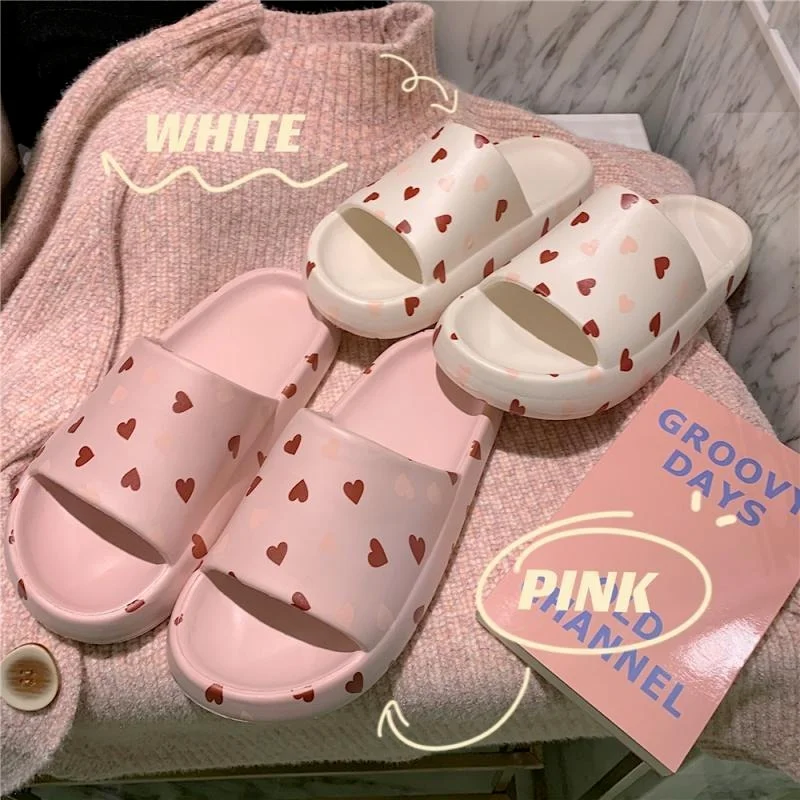 Home Slippers Women Shoes Indoor Cool Soft Bottom Heart Slippers Fashion Women Slides Light Beach Sweet Slippers White
Home Slippers Women Shoes Indoor Cool Soft Bottom Heart Slippers Fashion Women Slides Light Beach Sweet Slippers White