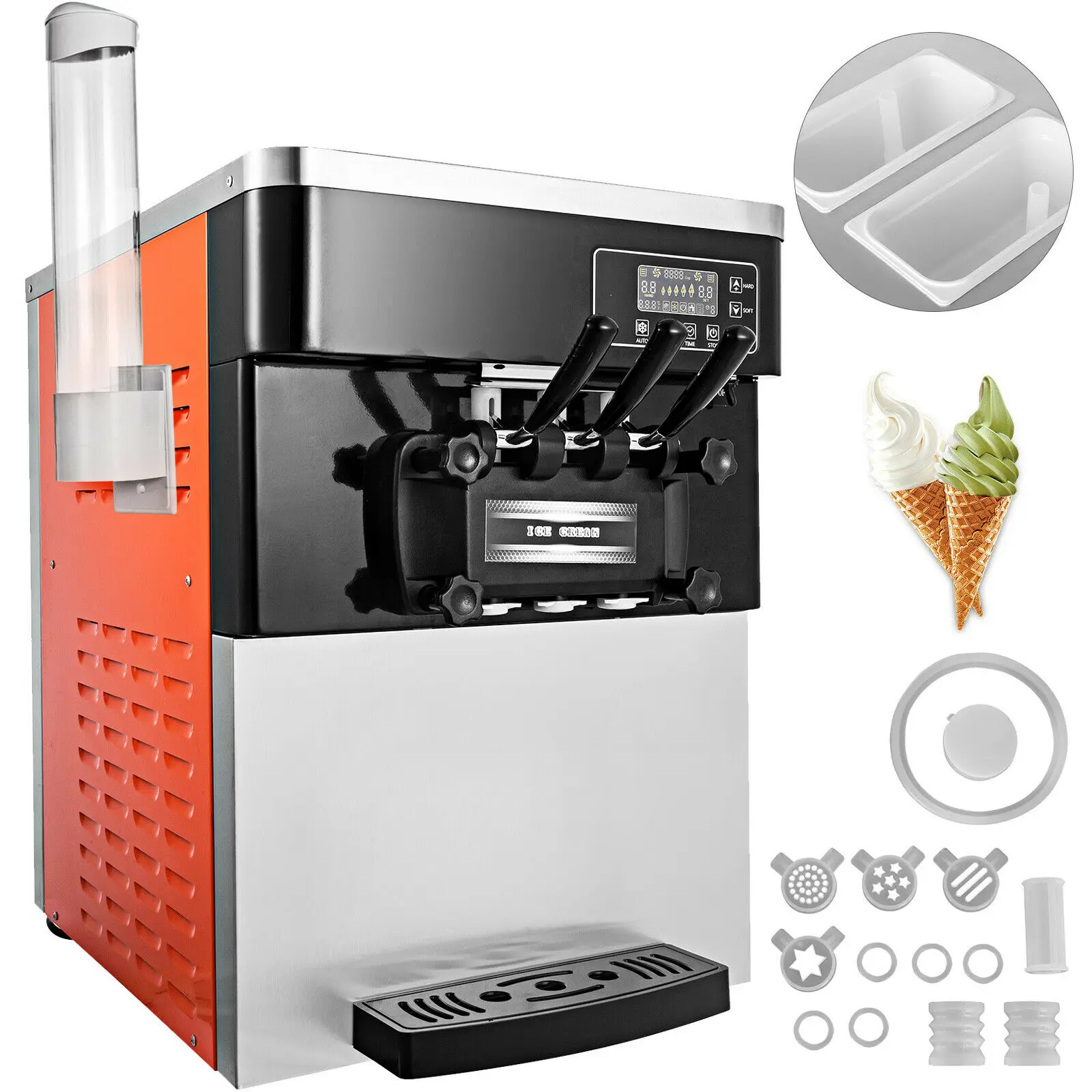 2200W 20-28L Per Hour Commercial Soft Serve Ice Cream Machine Industrial Swirl Ice Cream Cone Machine
2200W 20-28L Per Hour Commercial Soft Serve Ice Cream Machine Industrial Swirl Ice Cream Cone Machine