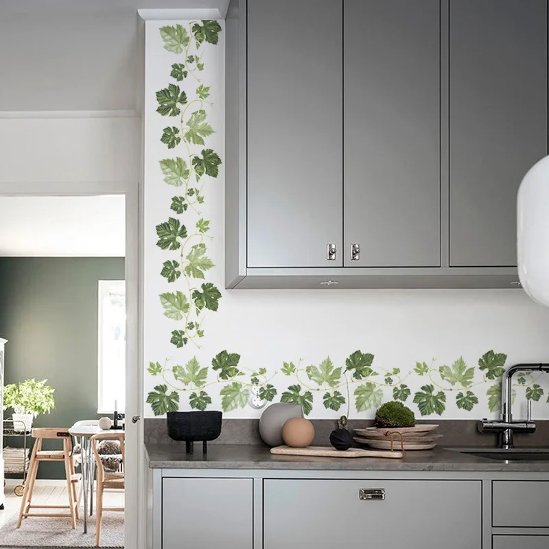 Creative PVC Green Leaf Vine Baseboard Wall Stickers Living Room Bedroom Corner Skirting Decoration Art Mural Home Decor 
Creative PVC Green Leaf Vine Baseboard Wall Stickers Living Room Bedroom Corner Skirting Decoration Art Mural Home Decor