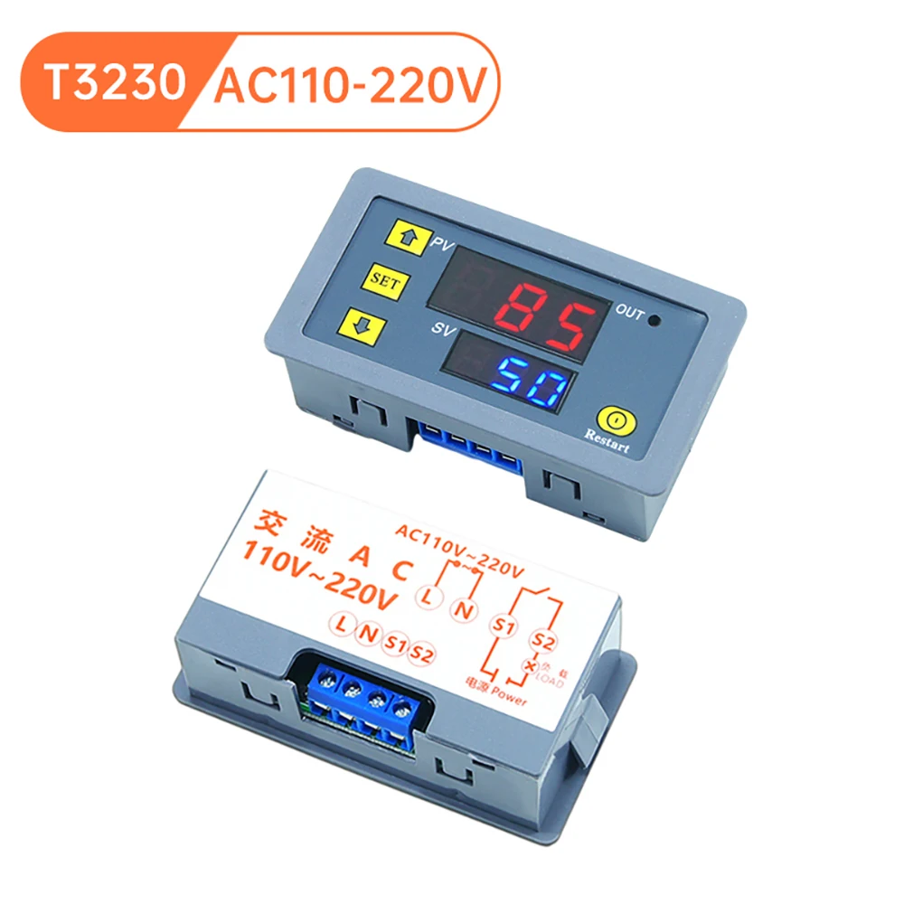 AC 110V 220V DC 12V DC24V Реле задержки времени Светодиодный дисплей Цикл таймера Регулируемое реле задержки времени Джерело питания T3230 
AC 110V 220V DC 12V DC24V Реле задержки времени Светодиодный дисплей Цикл таймера Регулируемое реле задержки времени Джерело питания T3230