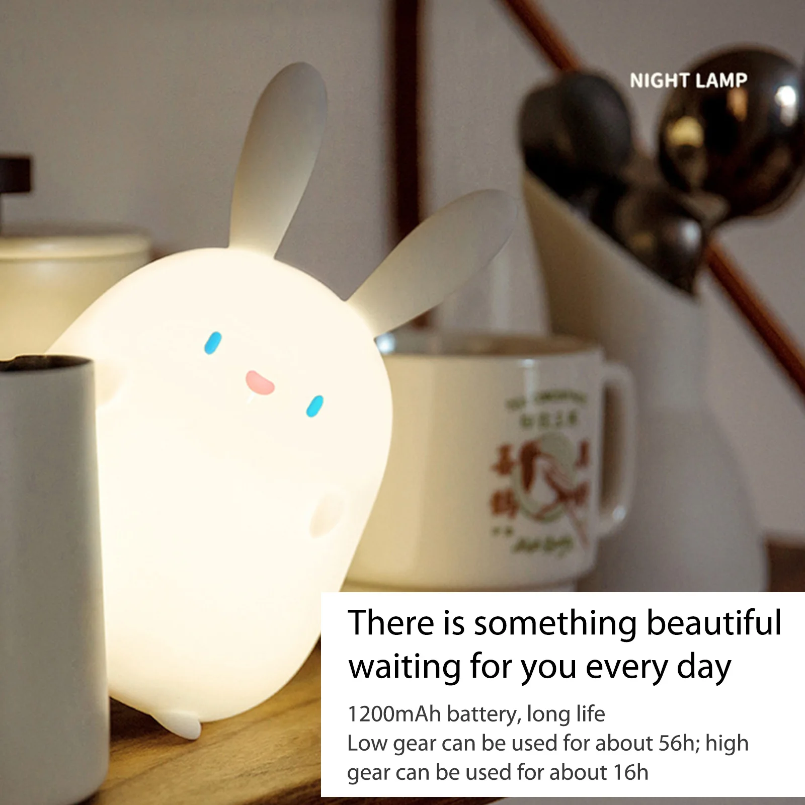 LED Pat Night Light USB Charging Cute Rabbit Bedroom Bedside Lamp Silicone Plastic 2 Gears Timing 4000K Color-changing for Kids
LED Pat Night Light USB Charging Cute Rabbit Bedroom Bedside Lamp Silicone Plastic 2 Gears Timing 4000K Color-changing for Kids
