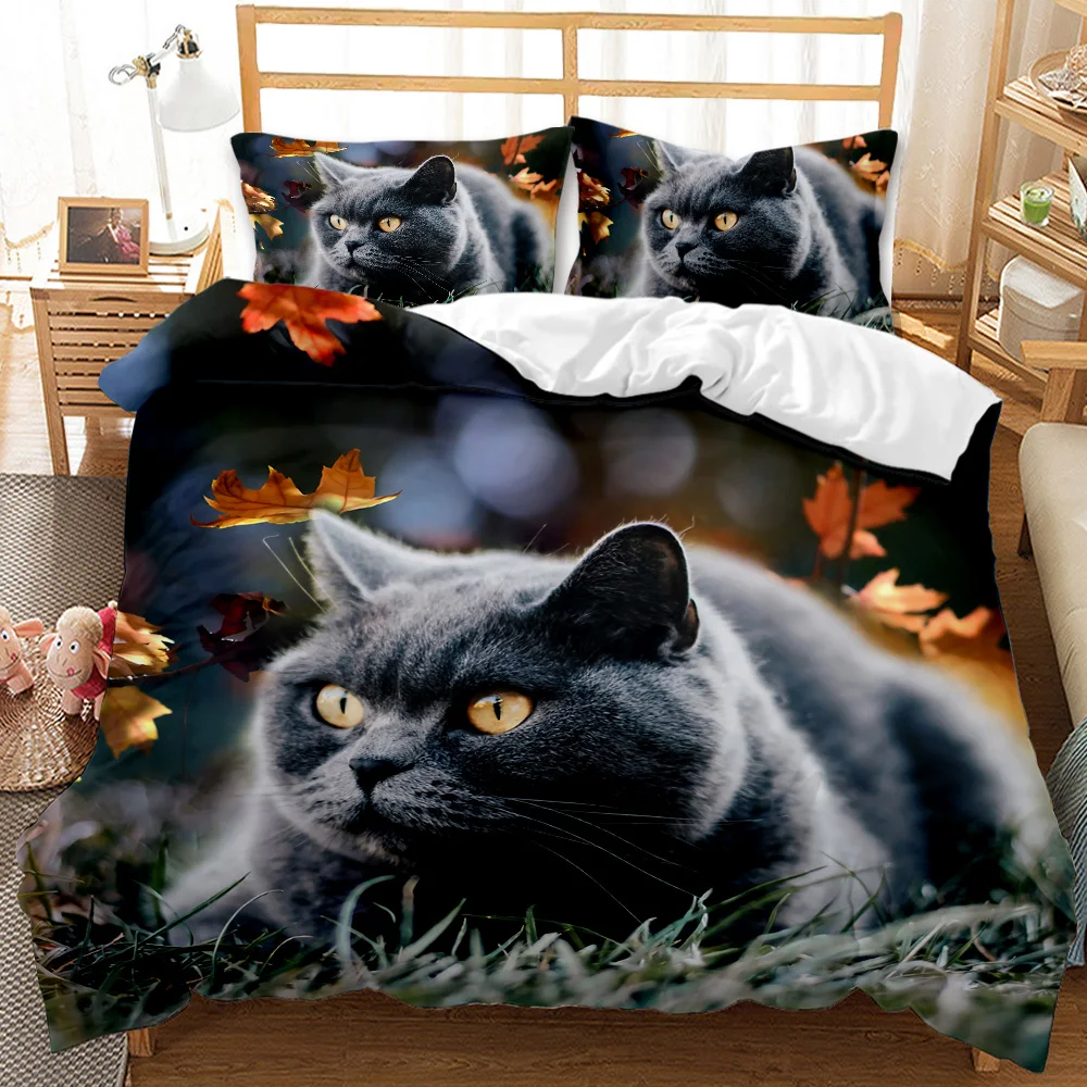 Cat Duvet Cover Set Lying Blue Cat Twin Bedding Set Kids Cute Kitten Comforter Cover Autumn Maple Leaves Polyester Quilt Cover
Cat Duvet Cover Set Lying Blue Cat Twin Bedding Set Kids Cute Kitten Comforter Cover Autumn Maple Leaves Polyester Quilt Cover