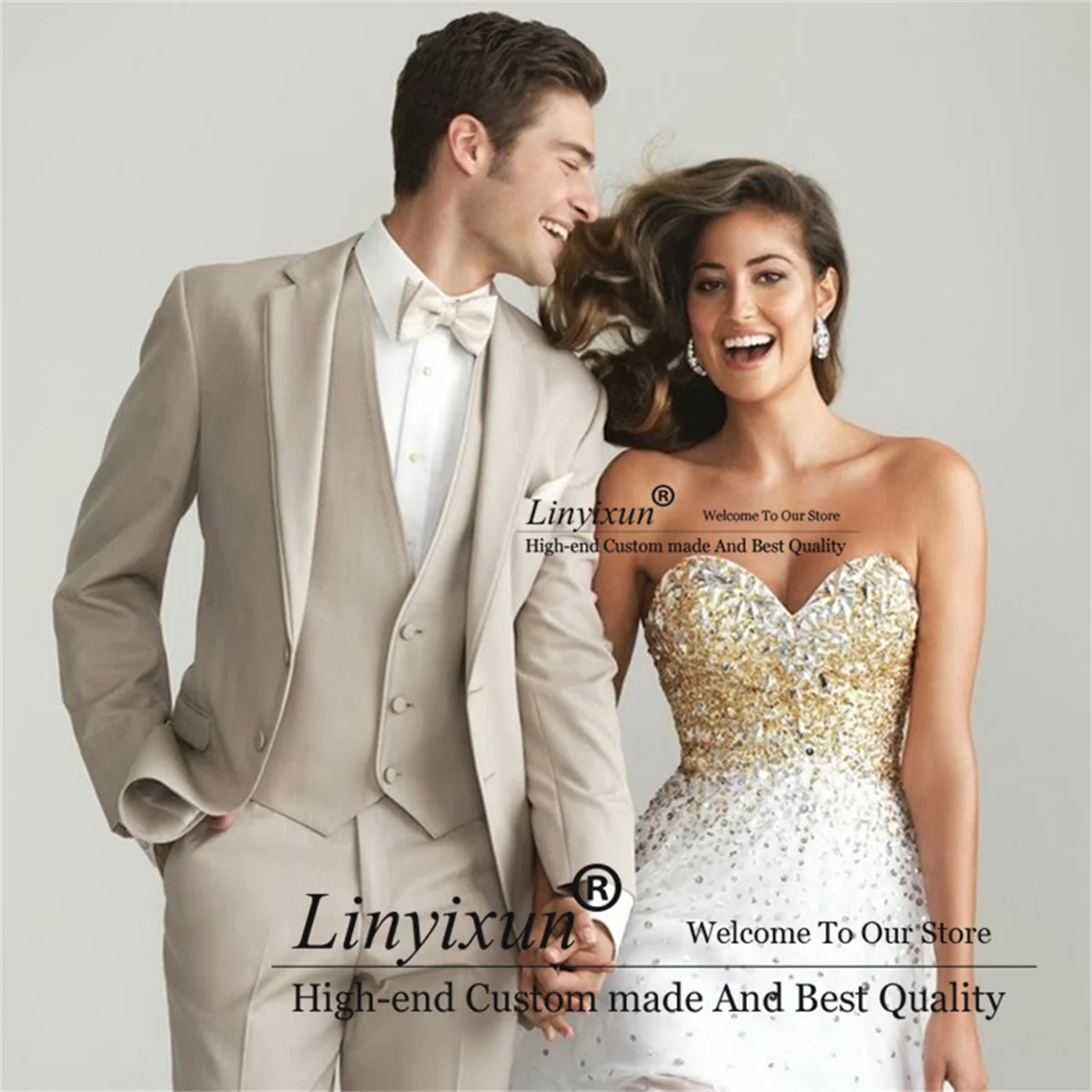 Formal Beige Groom Tuxedos Peak Black Lapel Men Suits For Wedding 3 Pieces Set Business Male Blazer Vest Pants Costume Homme
Formal Beige Groom Tuxedos Peak Black Lapel Men Suits For Wedding 3 Pieces Set Business Male Blazer Vest Pants Costume Homme