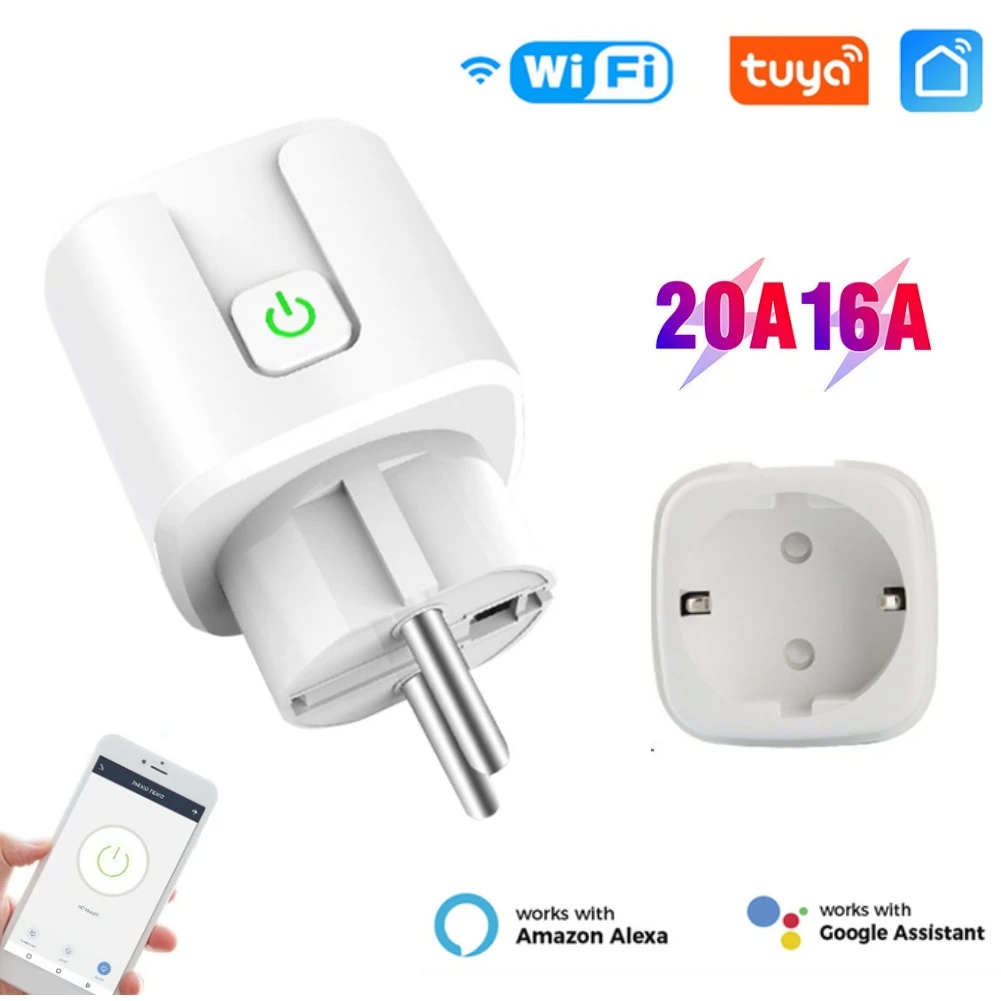 16/20A Tuya WiFi Wireless Smart Socket Power Outlet Voice Control EU Plug Adapter Smart Socket Work with Alexa Google Assistant
16/20A Tuya WiFi Wireless Smart Socket Power Outlet Voice Control EU Plug Adapter Smart Socket Work with Alexa Google Assistant