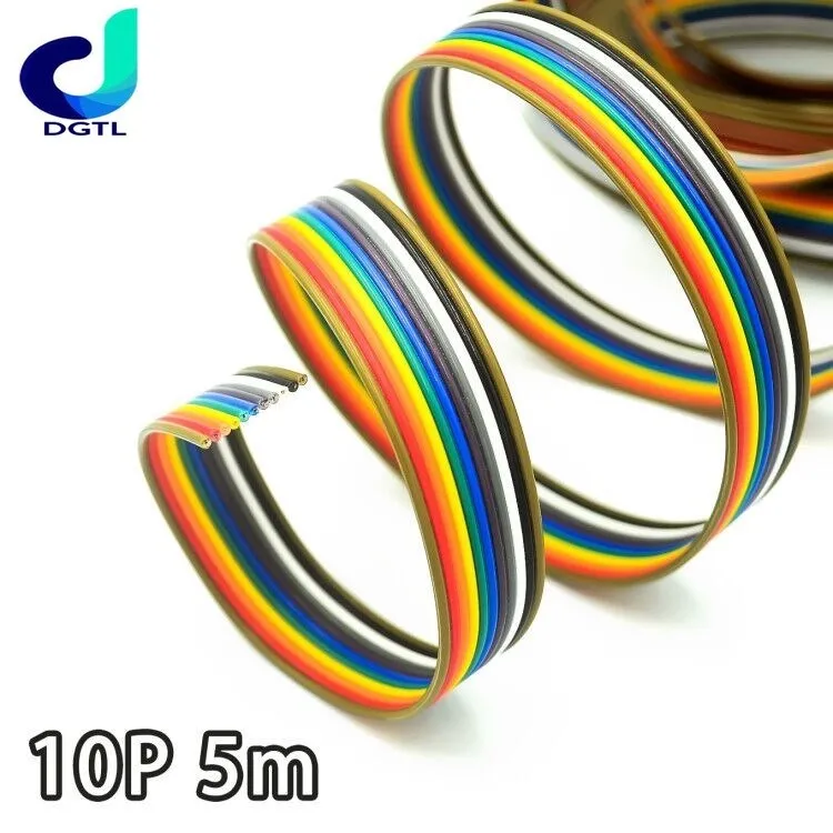 5meters/lot Ribbon Cable 10 WAY Flat Color Rainbow Ribbon Cable Rainbow Wire 10P 1.27MM pitch For PCB Diy
5meters/lot Ribbon Cable 10 WAY Flat Color Rainbow Ribbon Cable Rainbow Wire 10P 1.27MM pitch For PCB Diy