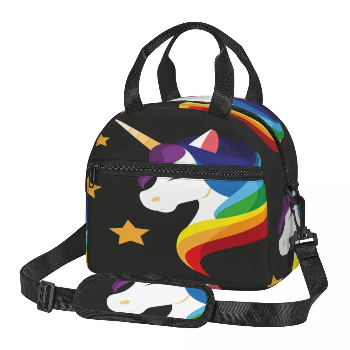Fresh Cooler Bag Rainbow Unicorn With Closed Eyes Portable Thermal Lunch Bag Lunch Box Tote Food Bag 
Fresh Cooler Bag Rainbow Unicorn With Closed Eyes Portable Thermal Lunch Bag Lunch Box Tote Food Bag