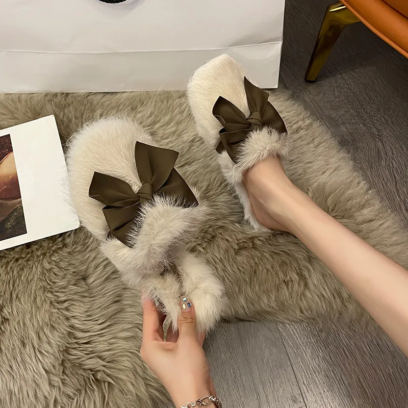 Female Shoes Butterfly-Knot Low Ladies' Slippers Platform Fur Flip Flops Cover Toe Flock 2022 Flat Plush Slides Autumn Rubber wi
Female Shoes Butterfly-Knot Low Ladies' Slippers Platform Fur Flip Flops Cover Toe Flock 2022 Flat Plush Slides Autumn Rubber wi