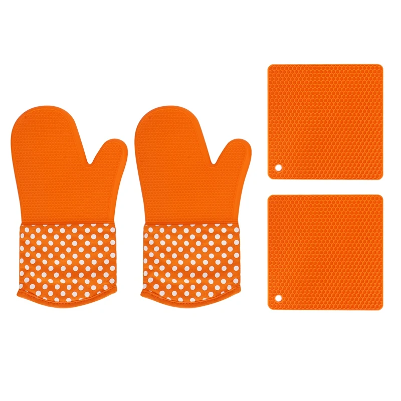 Silicone Oven Gloves And Pot Holder Set, Oven Gloves And Silicone Saucer, Anti-Slip Heat Resistant Suitable 
Silicone Oven Gloves And Pot Holder Set, Oven Gloves And Silicone Saucer, Anti-Slip Heat Resistant Suitable