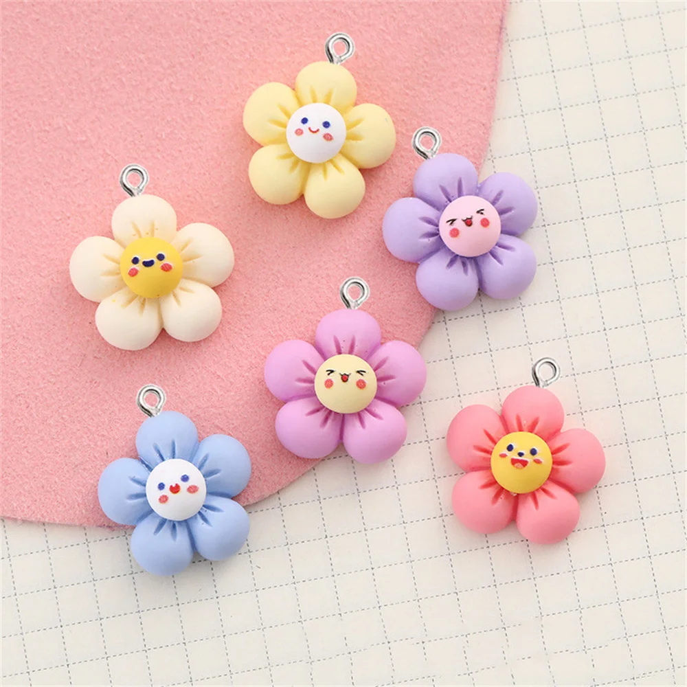 10Pcs Colorful Smiling Face Flower Charms Earring Resin Pendant DIY Fashion Jewelry Accessories Woman Ornament Handmade Material
10Pcs Colorful Smiling Face Flower Charms Earring Resin Pendant DIY Fashion Jewelry Accessories Woman Ornament Handmade Material