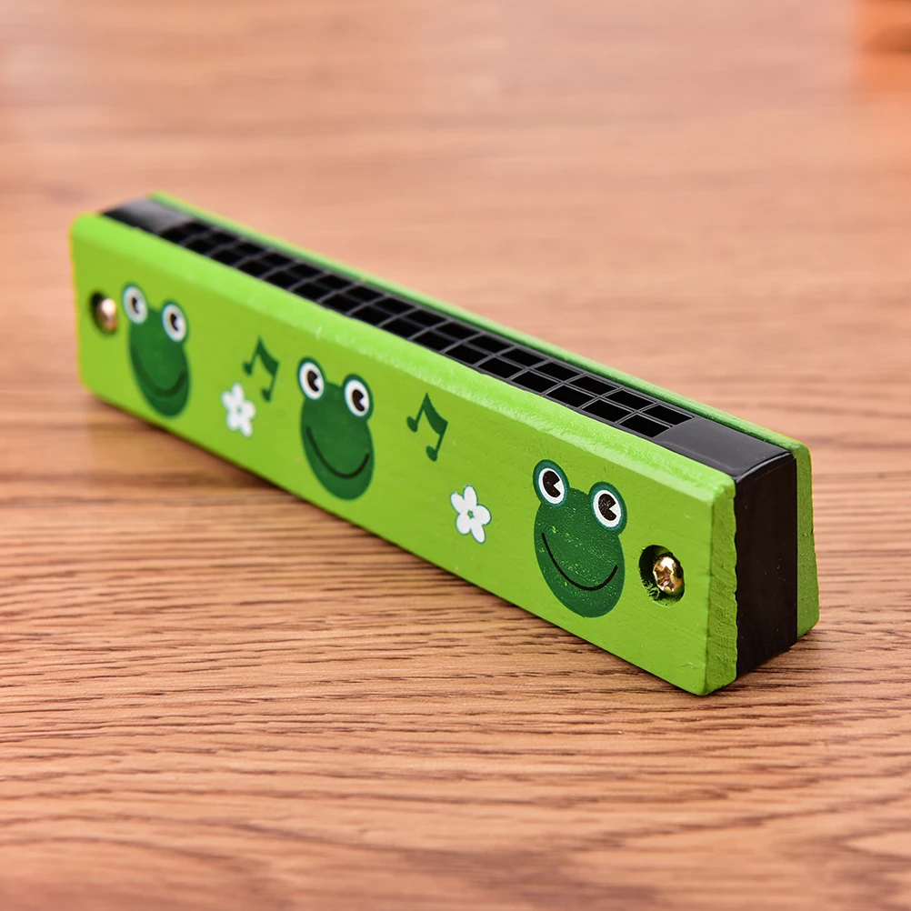 

1pc Lovely Wooden Iron Harmonica 16holes Children Kids Musical Instrument Educational Music Gift Colorful Random Color