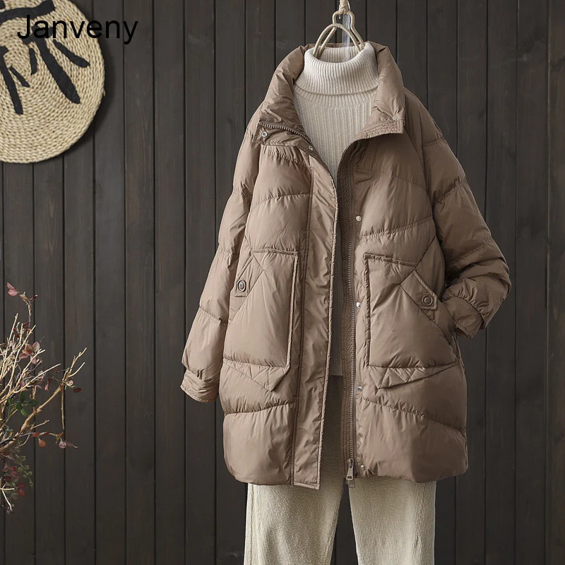 Janveny New Winter Women Stand Collar 90% White Duck Down Jacket Female Thick Parkas Warm Down Coat Zipper Ladies Outwear
Janveny New Winter Women Stand Collar 90% White Duck Down Jacket Female Thick Parkas Warm Down Coat Zipper Ladies Outwear