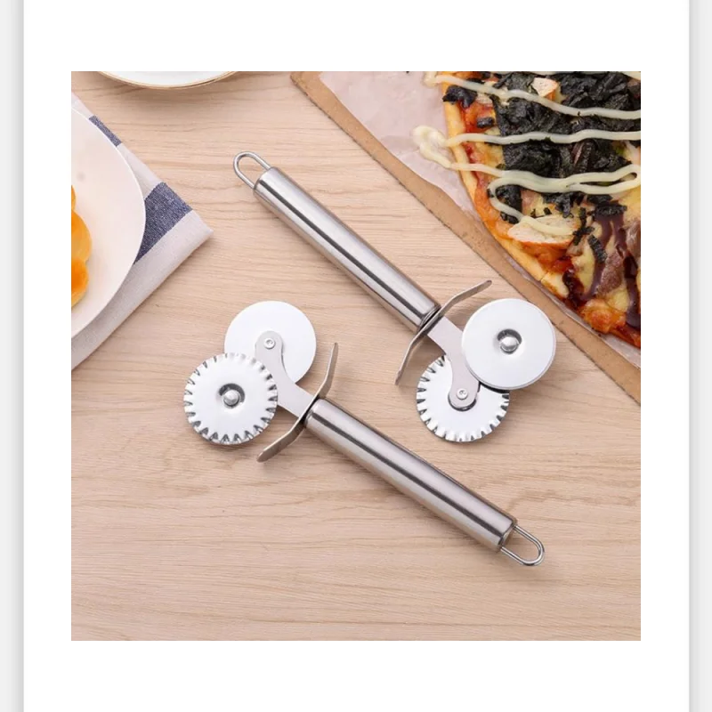 100PCS Stainless Steel Pizza Double Wheel Cutter Pizza Portable Knife kitchen Tools Cut Pizza Tools Kitchen Accessorie Tools
100PCS Stainless Steel Pizza Double Wheel Cutter Pizza Portable Knife kitchen Tools Cut Pizza Tools Kitchen Accessorie Tools