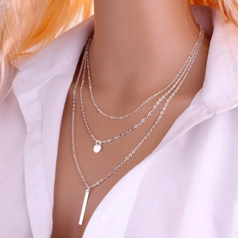 2020 New Women Fashion Gold Color 3 Layers Chain Necklace Hollow Out Triangle Long Pendant Necklaces Jewelry Jewelry Gift
2020 New Women Fashion Gold Color 3 Layers Chain Necklace Hollow Out Triangle Long Pendant Necklaces Jewelry Jewelry Gift
