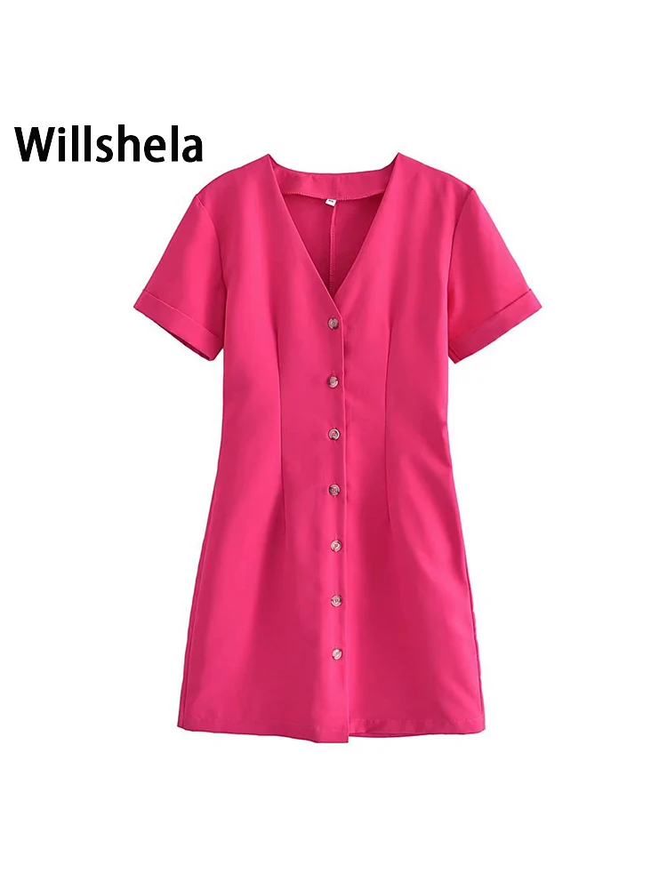 Willshela женское модное однотонное однобортное мини-платье в винтажном стиле с v-образным вырезом и короткими рукавами, женские шикарные женск...
Willshela женское модное однотонное однобортное мини-платье в винтажном стиле с v-образным вырезом и короткими рукавами, женские шикарные женск...