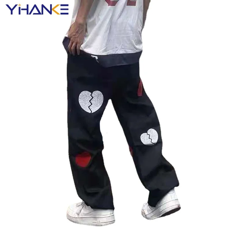 YIHANKE Japanese Sweatheart Break Print Drawstring Casual Couple Trousers Retro Hip Hop Loose Harajuku Straight Track Pants Mens
YIHANKE Japanese Sweatheart Break Print Drawstring Casual Couple Trousers Retro Hip Hop Loose Harajuku Straight Track Pants Mens