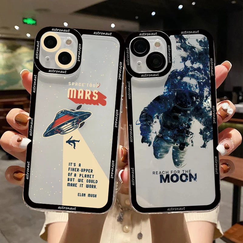 Luxury Astronaut Phone Case For iphone 11 12 13 14 Pro Max XS X XR star Space Case For iphone 7 8 14 Plus SE2 Transparent Covers
Luxury Astronaut Phone Case For iphone 11 12 13 14 Pro Max XS X XR star Space Case For iphone 7 8 14 Plus SE2 Transparent Covers