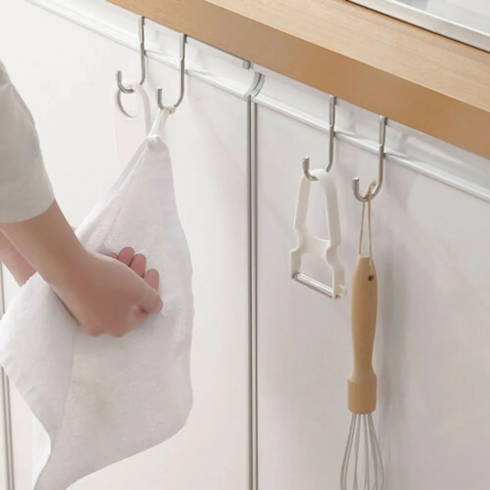 S-Type Door Hanger Stainless Steel Cabinet Door Hook Door Hangers Bathroom Kitchen Nail-Free Wall Mounted Coat Racks
S-Type Door Hanger Stainless Steel Cabinet Door Hook Door Hangers Bathroom Kitchen Nail-Free Wall Mounted Coat Racks