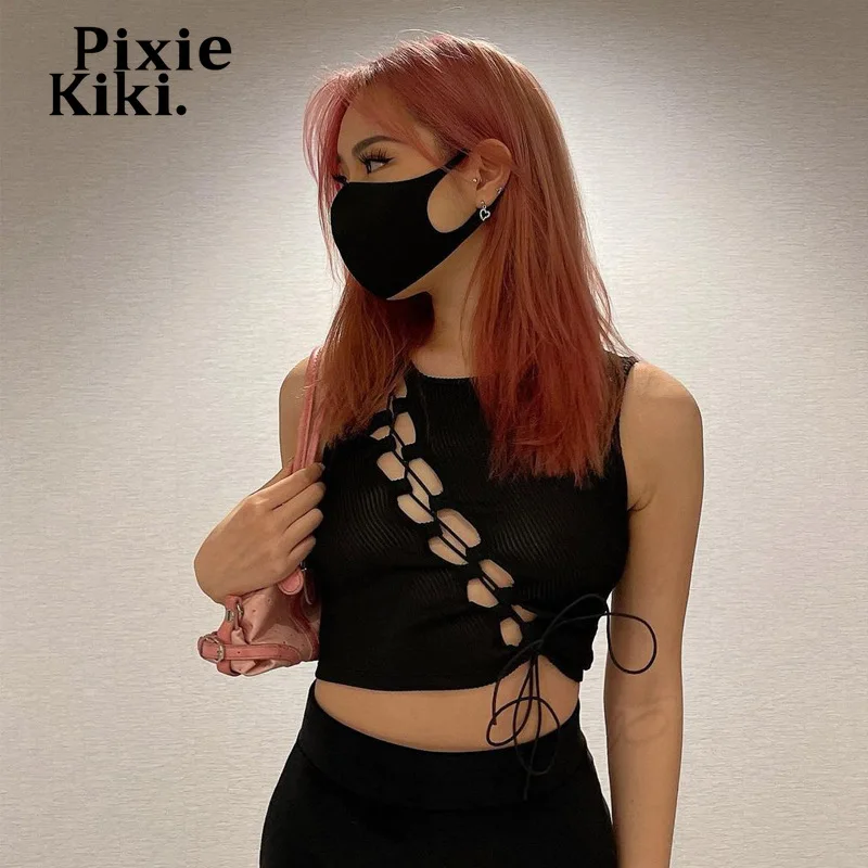 Пикантный укороченный топ PixieKiki с вырезами и кулиской, летний наряд Egirl, одежда в готическом стиле, 2022, милые черные майки, футболка, искусств...
Пикантный укороченный топ PixieKiki с вырезами и кулиской, летний наряд Egirl, одежда в готическом стиле, 2022, милые черные майки, футболка, искусств...