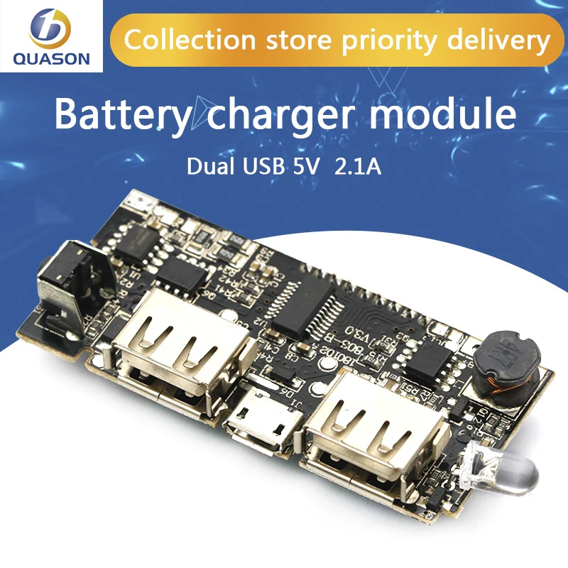 New Dual USB 18650 Battery Charger PCB Power Module 5V 1A 2.1A Mobile Power Bank Accessories for Phone DIY LED LCD Module Board
New Dual USB 18650 Battery Charger PCB Power Module 5V 1A 2.1A Mobile Power Bank Accessories for Phone DIY LED LCD Module Board