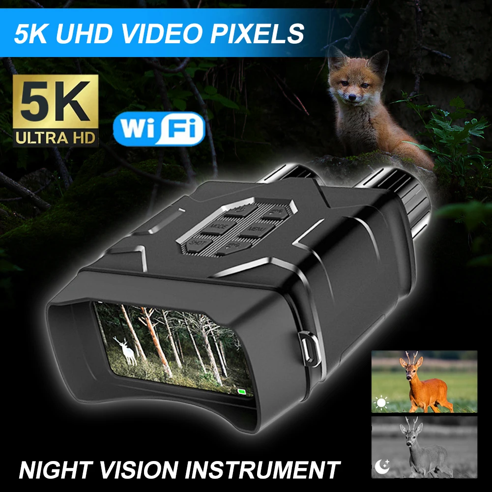 Инфракрасный бинокль с Wi-Fi, 5K UHD, функция ночного видения, экран 4 дюйма, 52-мегапиксельная камера, 10-кратный цифровой зум, телескоп с низким/без светильник зрением для охоты и кемпинга
Инфракрасный бинокль с Wi-Fi, 5K UHD, функция ночного видения, экран 4 дюйма, 52-мегапиксельная камера, 10-кратный цифровой зум, телескоп с низким/без светильник зрением для охоты и кемпинга