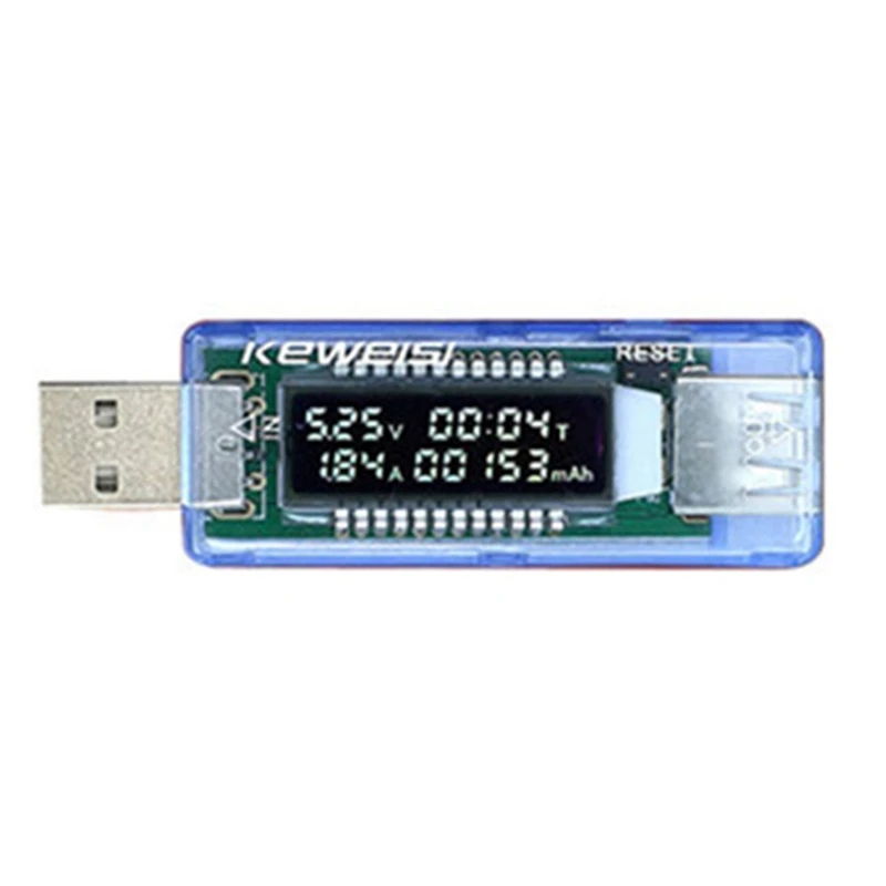 

USB-тестер для зарядного устройства, пластиковый доктор, измеритель напряжения и тока, вольтметр, амперметр, тестер емкости аккумулятора, мобильный детектор мощности, 1 шт.