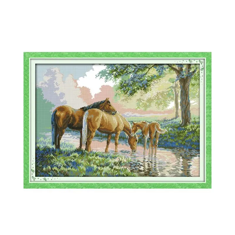 Horse family cross stitch kit 14ct 11ct pre stamped canvas cross stitching animal embroidery DIY handmade needlework
Horse family cross stitch kit 14ct 11ct pre stamped canvas cross stitching animal embroidery DIY handmade needlework