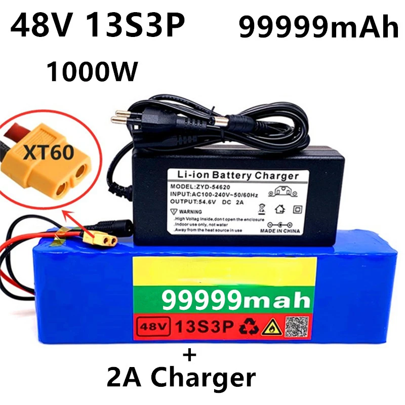 48V99999Ah 1000w 13S3P XT60 48V комплект литий-ионный батарей 99999mah для электровелосипеда 54,6 v электрический велосипед скутер с BMS + зарядное устройство
48V99999Ah 1000w 13S3P XT60 48V комплект литий-ионный батарей 99999mah для электровелосипеда 54,6 v электрический велосипед скутер с BMS + зарядное устройство