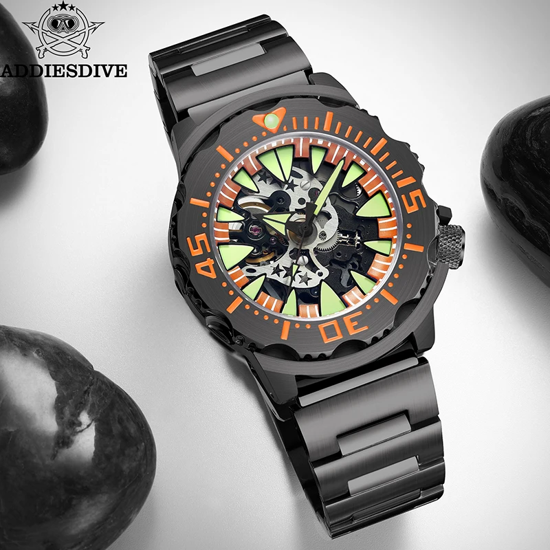 Addiesdive Monster Homage Diver Watch NH38 Movement Automatic Mechanical 42mm Hollow Orange Dial Stainless Bracelet Olevs Watch
Addiesdive Monster Homage Diver Watch NH38 Movement Automatic Mechanical 42mm Hollow Orange Dial Stainless Bracelet Olevs Watch