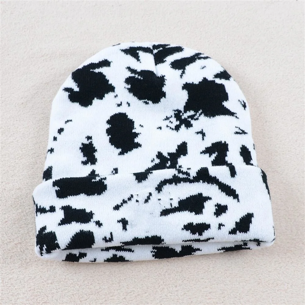 Winter Hats Knitted Milk Cow Print Jacquard Woolen Hats Thicken Warm Skullies Beanies Unisex Casual Bonnet Hat Knitted Beanies
Winter Hats Knitted Milk Cow Print Jacquard Woolen Hats Thicken Warm Skullies Beanies Unisex Casual Bonnet Hat Knitted Beanies