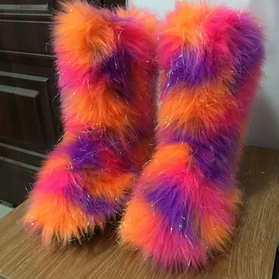 Flat Heel High Top Imitation Raccoon Fox Fur Snow Boots Warm Mid-tube Slip-On Round Toe Flat with Modern Boots Party Women Shoes
Flat Heel High Top Imitation Raccoon Fox Fur Snow Boots Warm Mid-tube Slip-On Round Toe Flat with Modern Boots Party Women Shoes
