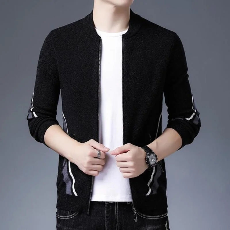 2022 Spring Knitted Cardigan Sweater Men's Fashion Splicing Long Sleeve Slim Knit Jacket Casual Zipper Sweatercoat Male Clothing
2022 Spring Knitted Cardigan Sweater Men's Fashion Splicing Long Sleeve Slim Knit Jacket Casual Zipper Sweatercoat Male Clothing