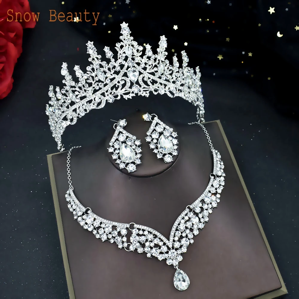 A158 Silver Color Bridal Jewelry Sets Wedding Dubai Jewelry Sets Crowns Earring Set Necklace for Women Bride Tiara Jewelry Set
A158 Silver Color Bridal Jewelry Sets Wedding Dubai Jewelry Sets Crowns Earring Set Necklace for Women Bride Tiara Jewelry Set