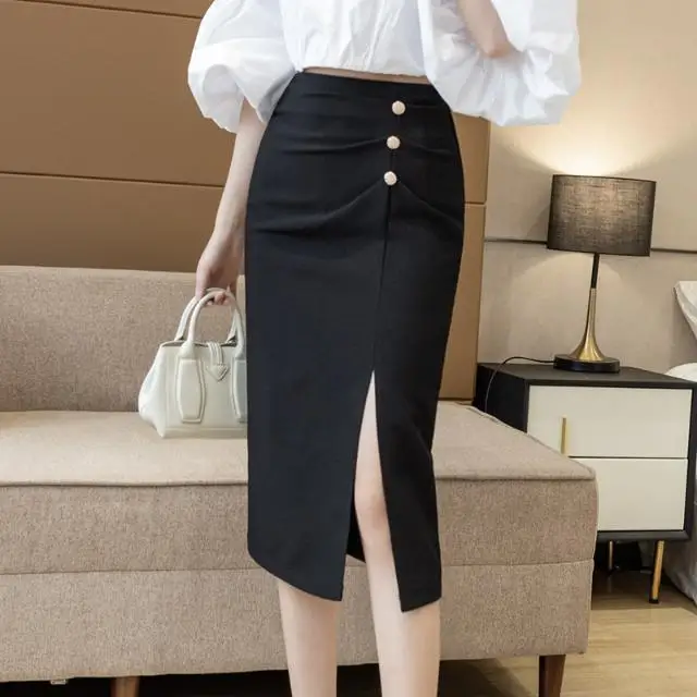 Женская юбка средней длины на пуговицах, Однотонная юбка с высокой талией и разрезом, Z56, весна-лето 2022
Женская юбка средней длины на пуговицах, Однотонная юбка с высокой талией и разрезом, Z56, весна-лето 2022