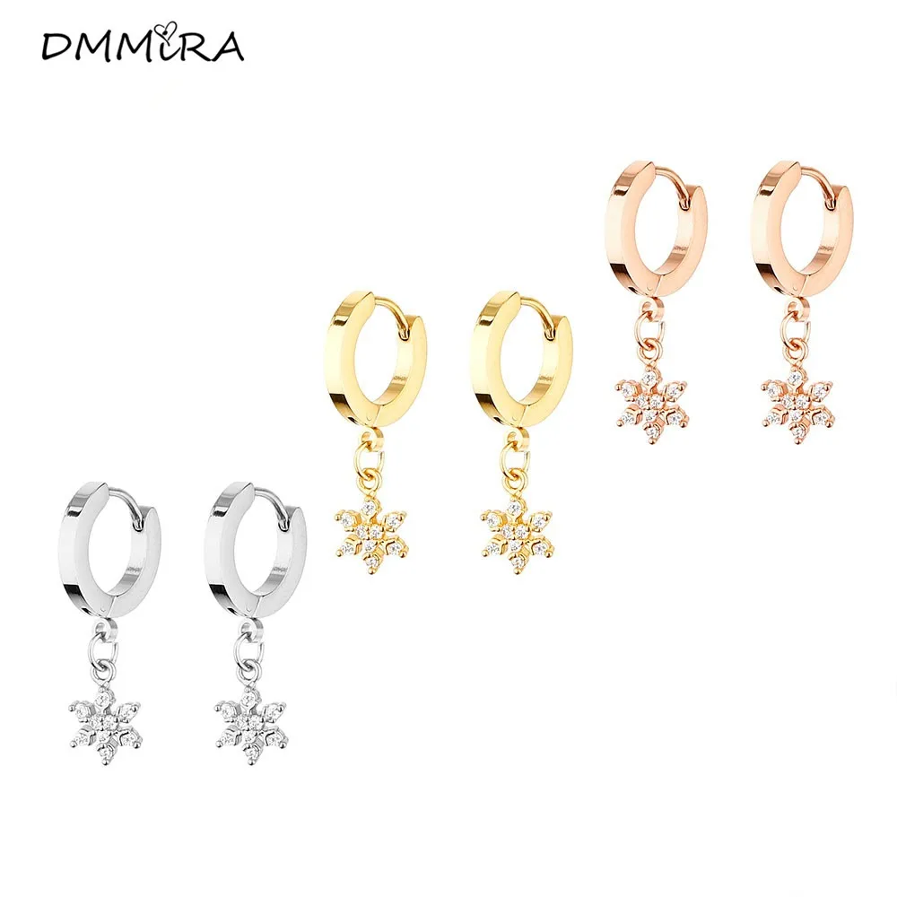 Hot Sale Fashion Women Silver Color Rose Gold Stainless Steel Round Snowflake Flower White Crystal Charm Hoop Earring Jewelry
Hot Sale Fashion Women Silver Color Rose Gold Stainless Steel Round Snowflake Flower White Crystal Charm Hoop Earring Jewelry