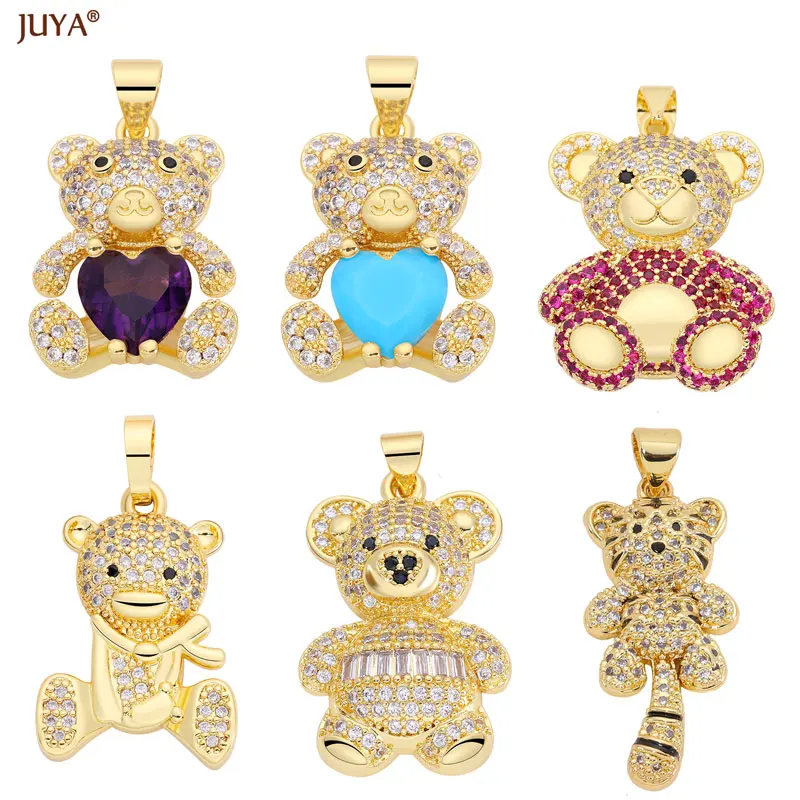 JUYA 18K Gold Plated Cute Bear Charm Cubic Zirconia Pendants For Jewelry Making Women Choker Necklaces Supplies Accessories
JUYA 18K Gold Plated Cute Bear Charm Cubic Zirconia Pendants For Jewelry Making Women Choker Necklaces Supplies Accessories