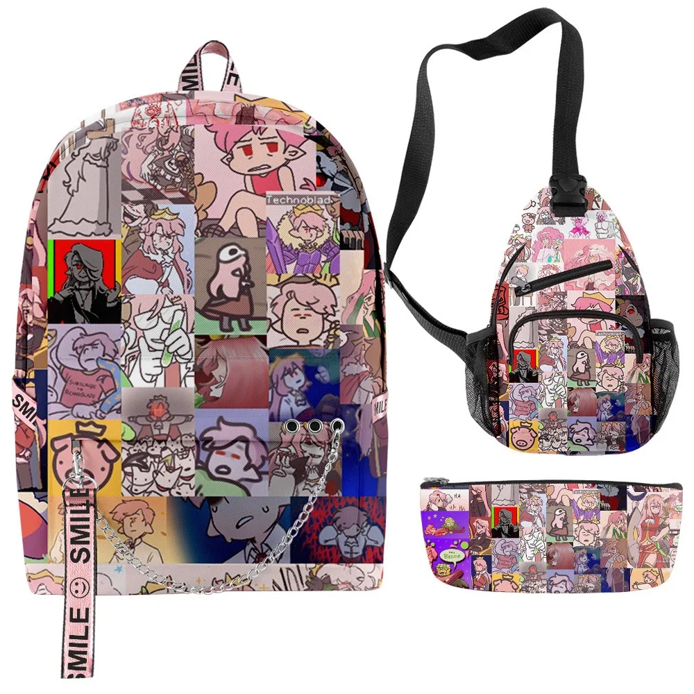 Cartoon Fashion Novelty technoblade 3D Print 3pcs/Set Student School Bags multifunction Travel Backpack Chest Bag Pencil Case
Cartoon Fashion Novelty technoblade 3D Print 3pcs/Set Student School Bags multifunction Travel Backpack Chest Bag Pencil Case