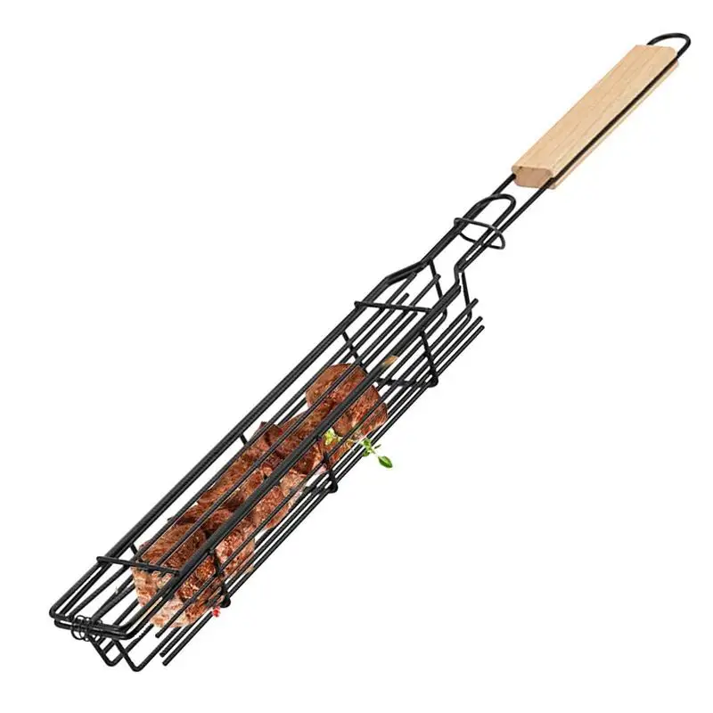 Grilling Basket Portable Fish Grill Basket Stainless Steel Grill With Wooden Handle BBQ Accessories For Vegetable Shrimp Fish
Grilling Basket Portable Fish Grill Basket Stainless Steel Grill With Wooden Handle BBQ Accessories For Vegetable Shrimp Fish