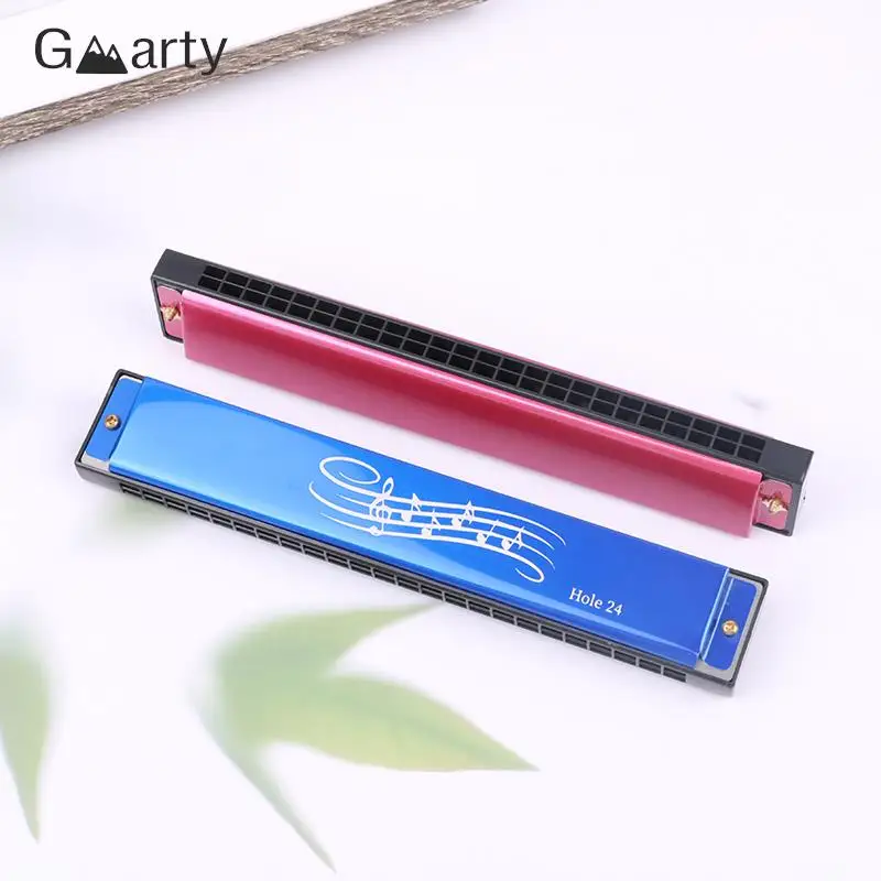 Профессиональная гармоника с 24 отверстиями, металлическая гармоника для начинающих, музыкальные инструменты