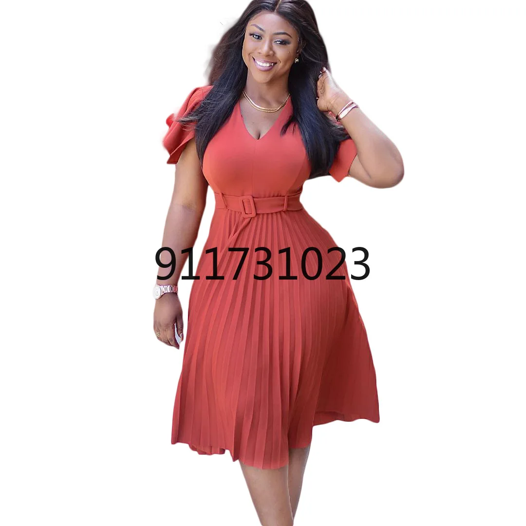 Women Office Lady Pleated Dress Summer 2023 Female Short Sleeve O-Neck Purple Midi Dresses Femme OL Vestidos With Belt
Women Office Lady Pleated Dress Summer 2023 Female Short Sleeve O-Neck Purple Midi Dresses Femme OL Vestidos With Belt