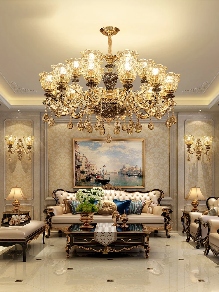 French Luxury Crystals Chandelier Living Room Bedroom Lamps Atmosphere Minimalist Ceramic Bedroom Crystal Lamp Villa Light Stair
French Luxury Crystals Chandelier Living Room Bedroom Lamps Atmosphere Minimalist Ceramic Bedroom Crystal Lamp Villa Light Stair
