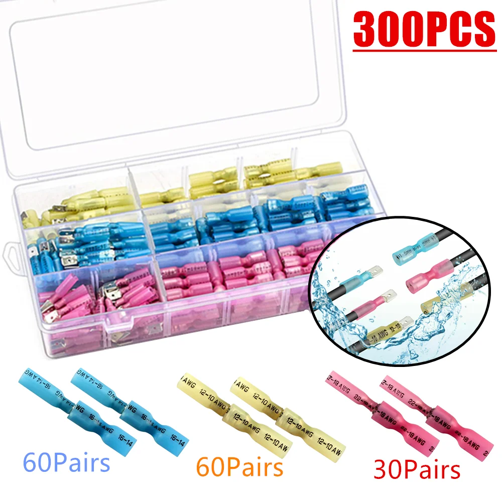 300Pcs Terminals Crimp Wire Electrical Connector Nylon Fully Insulated Spade Female Electrical Crimp Terminators Kit Tool Set
300Pcs Terminals Crimp Wire Electrical Connector Nylon Fully Insulated Spade Female Electrical Crimp Terminators Kit Tool Set